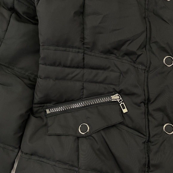 Brandon Thomas Medium Puffer Jacket Black with Removable Hood and Arm Sleeves - Picture 6 of 11